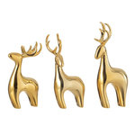 Paris Prix Lot de 3 Rennes Déco  Electro  16cm Or