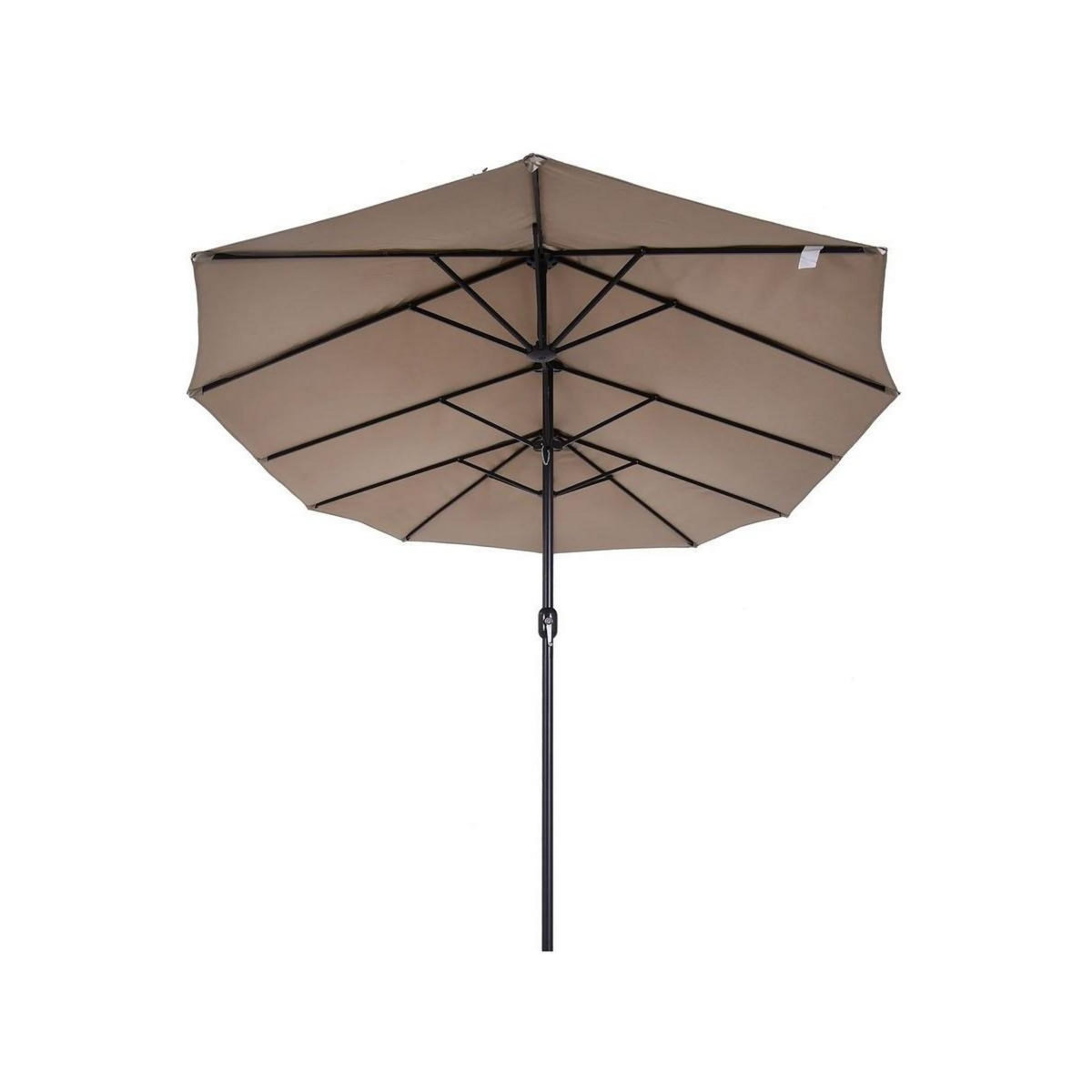 KZ GARDEN Parasol de terrasse double Marron Taupe 4.50 x 2.65 x H 2.40 Toile polyester TWIN KZ GARDEN