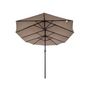 Voir la diapositive 3 : KZ GARDEN Parasol de terrasse double Marron Taupe 4.50 x 2.65 x H 2.40 Toile polyester TWIN KZ GARDEN