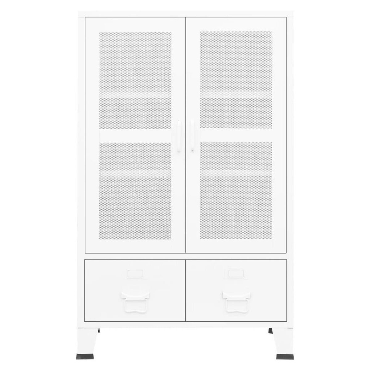 VIDAXL Coffre de rangement industriel Blanc 70x40x115 cm Metal