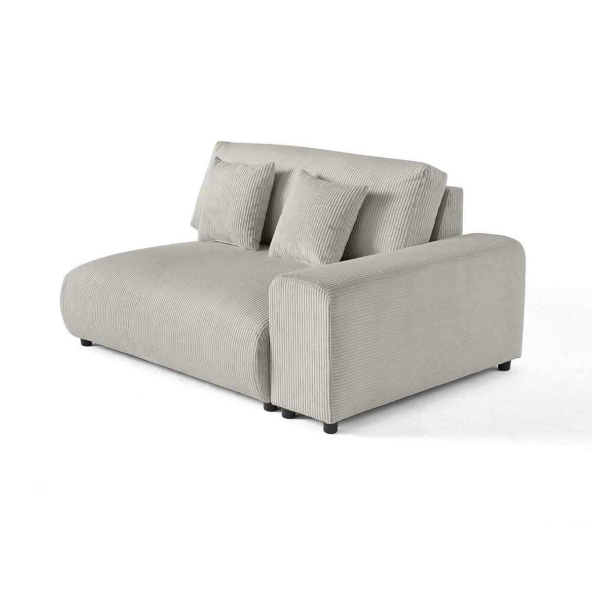 LISA DESIGN Garance - module d'assise 2 places avec accoudoir droit - en velours côtelé