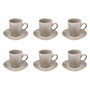 Voir la diapositive 1 : SECRET DE GOURMET Lot de 6 Tasses & Sous-Tasses  Callie  9cl Taupe
