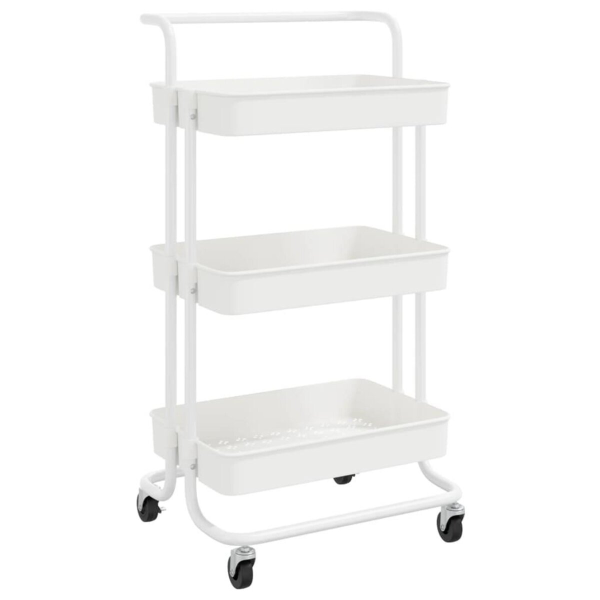 VIDAXL Chariot de cuisine 3 niveaux Blanc 42x35x85 cm Fer et ABS