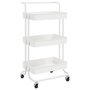 Voir la diapositive 2 : VIDAXL Chariot de cuisine 3 niveaux Blanc 42x35x85 cm Fer et ABS