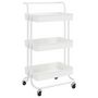 Voir la diapositive 2 : VIDAXL Chariot de cuisine 3 niveaux Blanc 42x35x85 cm Fer et ABS