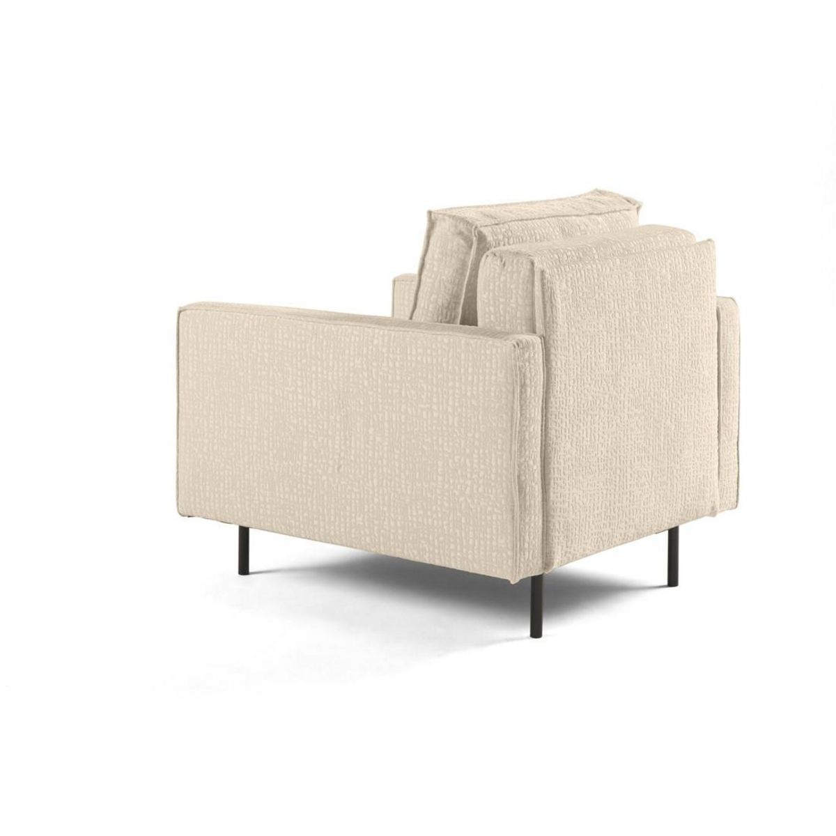 LISA DESIGN Charlie - fauteuil - pieds hauts - en tissu velours relief