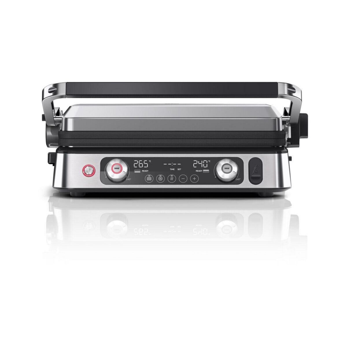 BRAUN Grille-viande CG9160 inox 2 zones de cuissson, plaques amovible, sonde, 37x23 cm