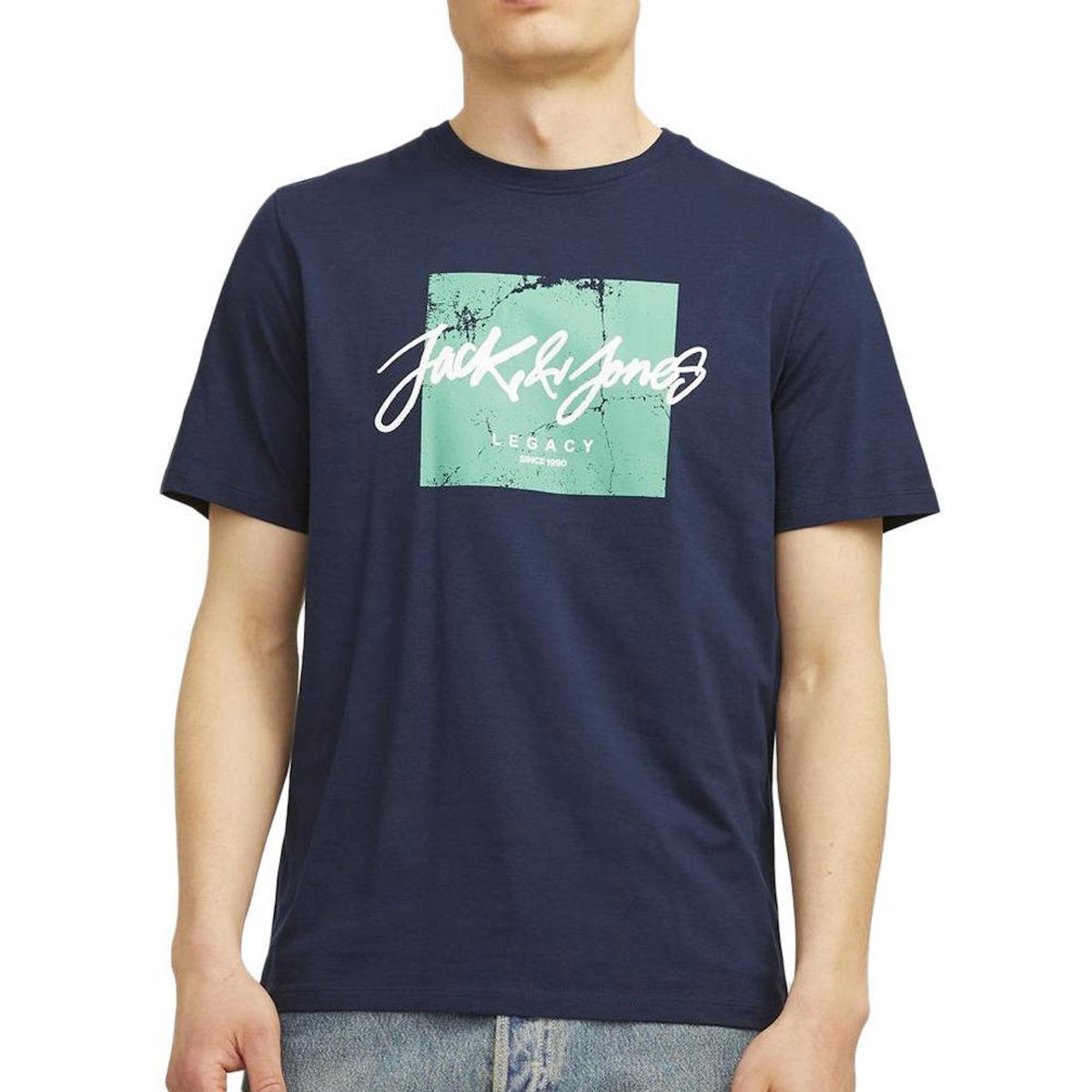 Jack & Jones T-Shirt Marine/Vert Homme Jack & Jones Whtiley