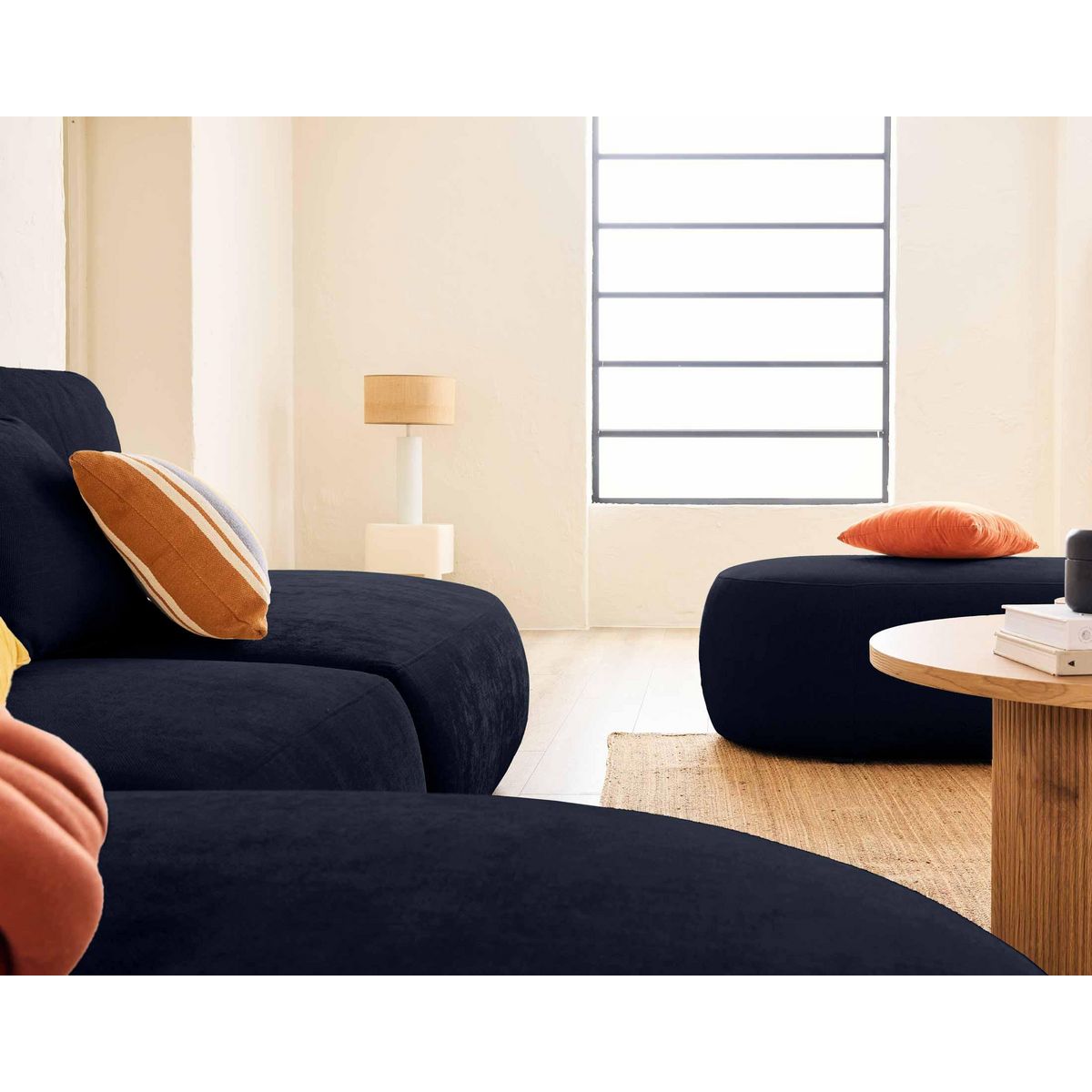 LISA DESIGN Santorini - pouf modulable - en tissu texturé