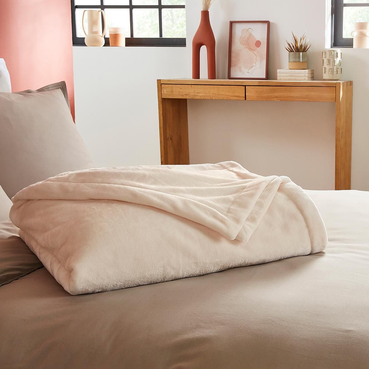 DODO Couverture Polaire Extra Douce Coloris Ecru