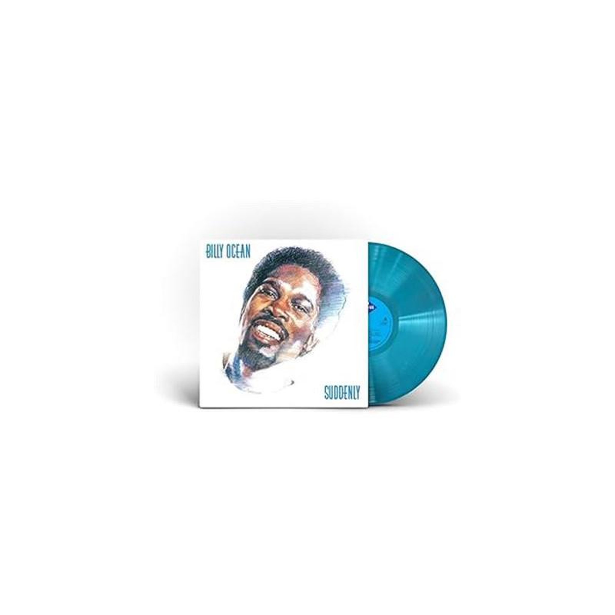 Album vinyle billy ocean suddenly en vinyle bleu, pochette carrée illustrée
