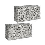 ID MARKET Lot de 2 gabions pour pierre 100 x 30 x 50 cm