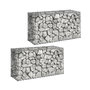 Voir la diapositive 1 : ID MARKET Lot de 2 gabions pour pierre 100 x 30 x 50 cm