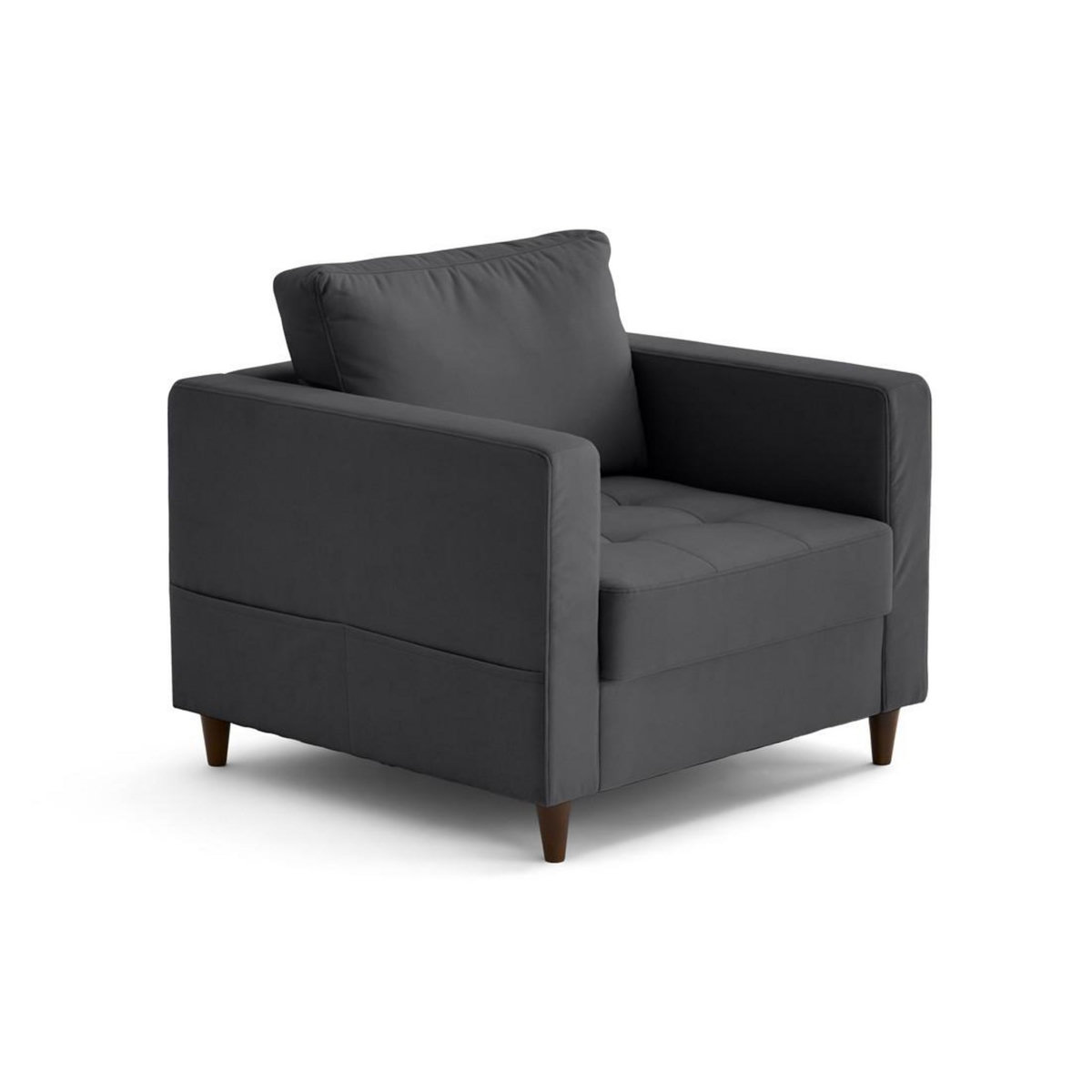 LISA DESIGN Anna - fauteuil avec poche en velours - pieds en bois