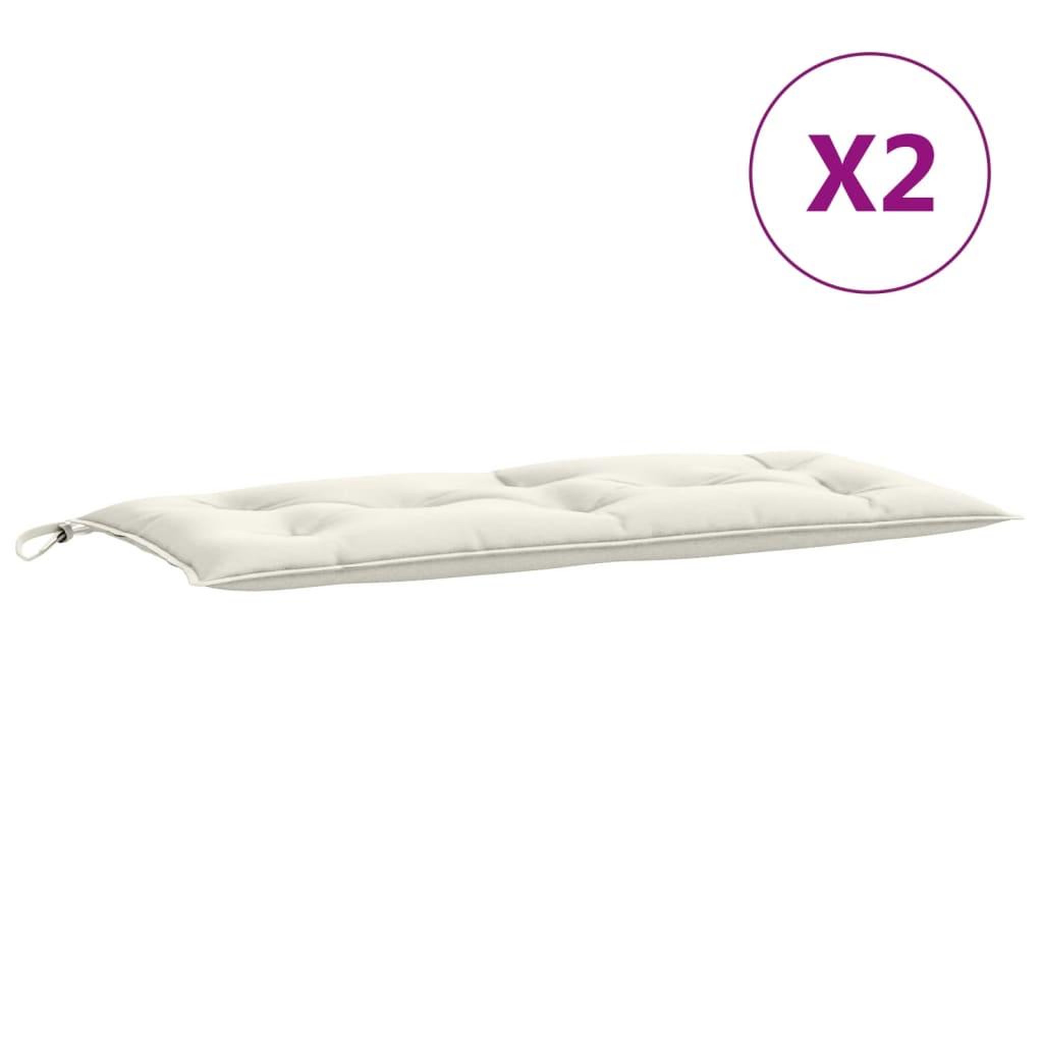 Voir la diapositive 4 : VIDAXL Coussins de banc de jardin lot de 2 creme melange tissu