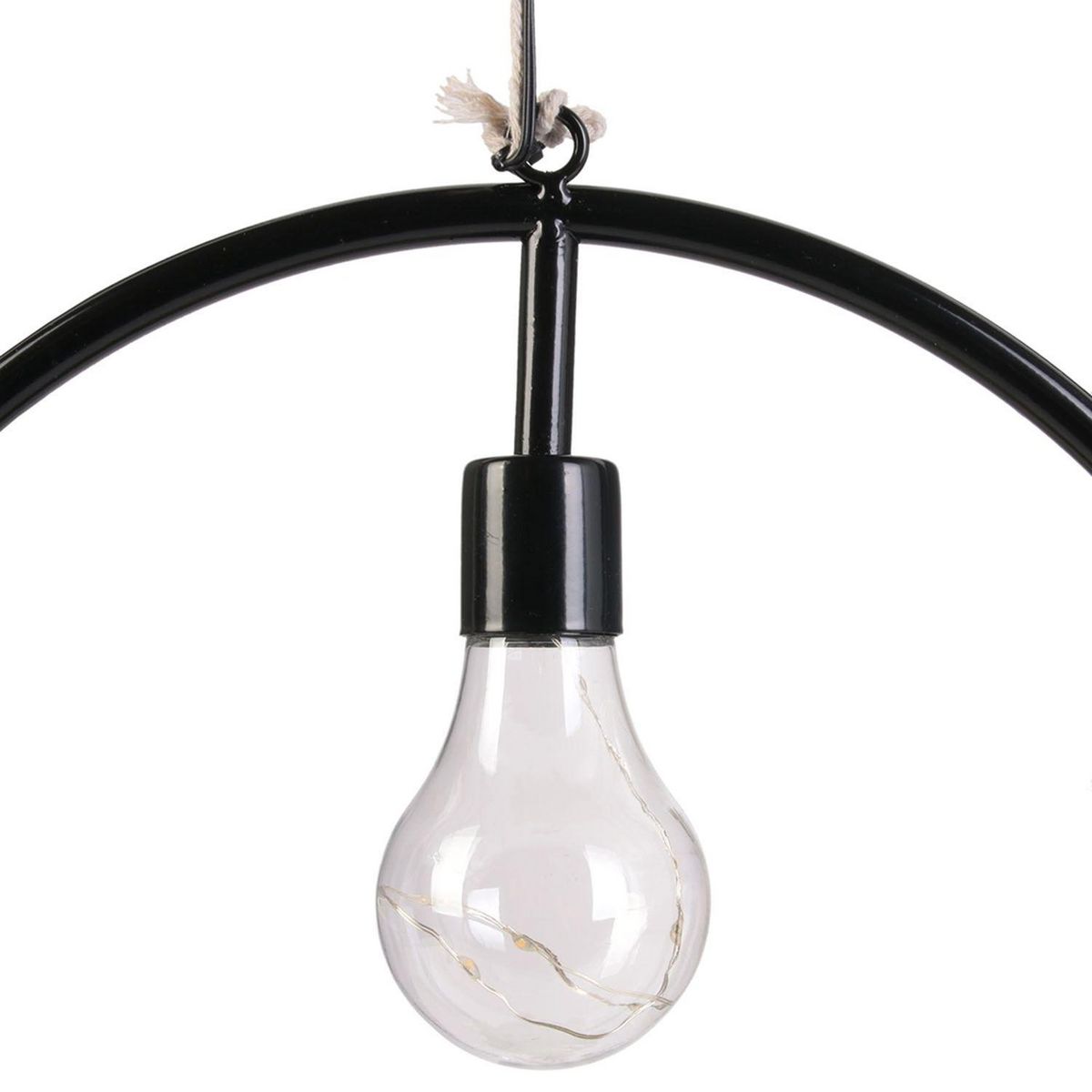 The Home Deco Factory Suspension LED décorative avec plante Garden - H. 35 cm - Noir