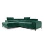 Voir la diapositive 4 : BEST MOBILIER Talisay - canapé d'angle gauche - 5 places - convertible avec coffre - en velours