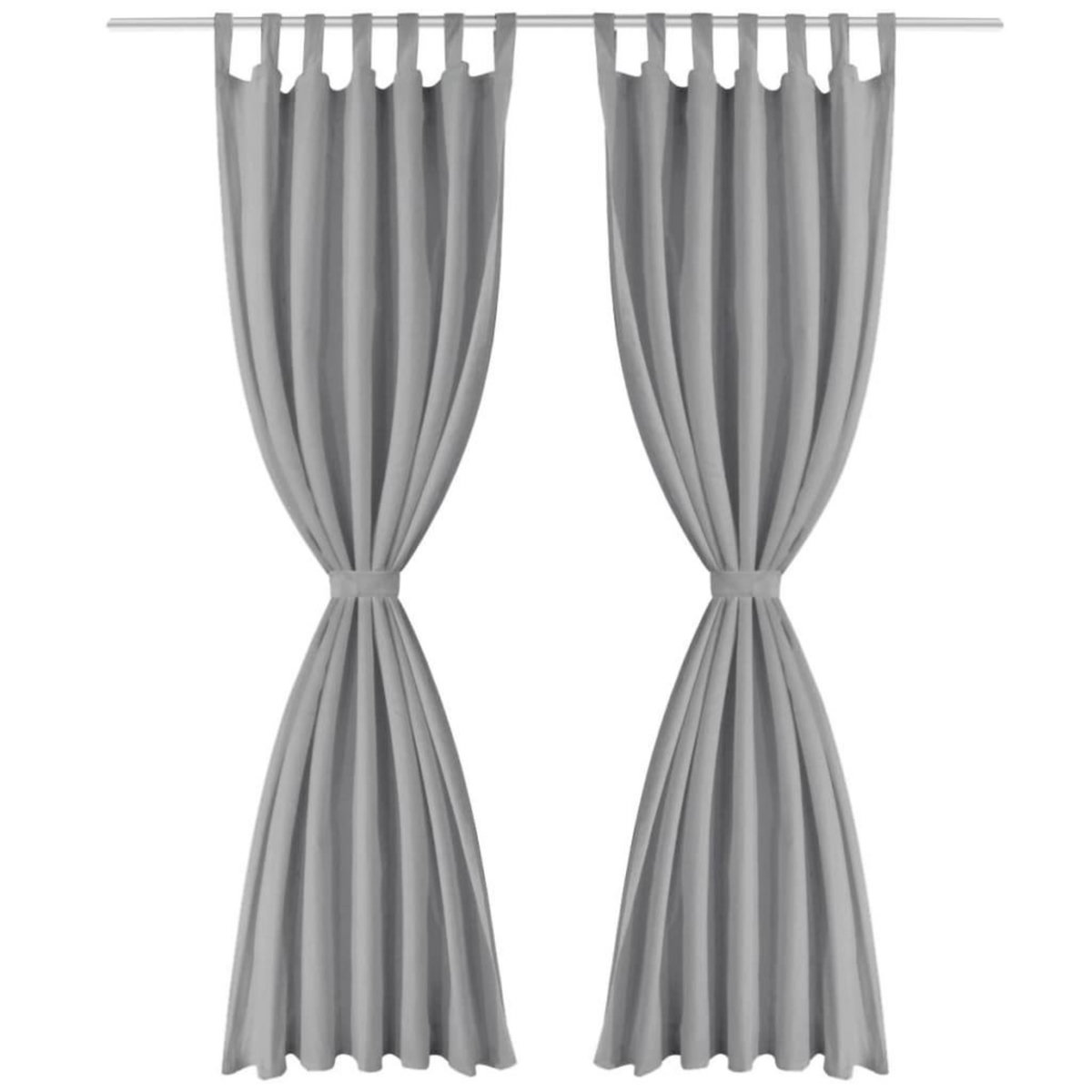 VIDAXL Rideau occultant avec boucles 2 pcs 140 x 225 cm Gris