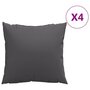 Voir la diapositive 2 : VIDAXL Coussins de canape lot de 4 anthracite 50x50 cm tissu