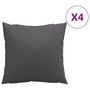 Voir la diapositive 2 : VIDAXL Coussins de canape lot de 4 anthracite 50x50 cm tissu