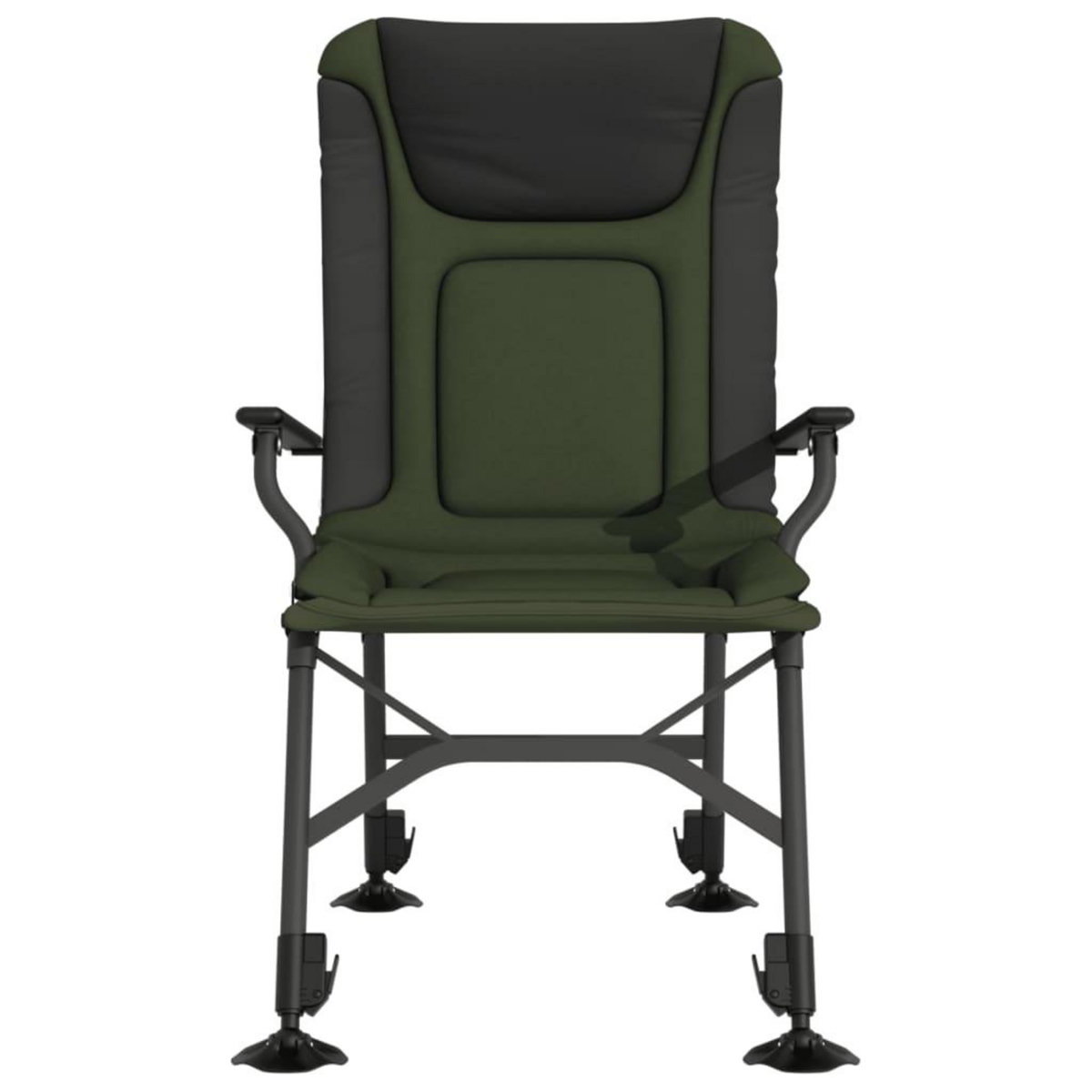 VIDAXL Chaise de peche avec accoudoir pliable vert