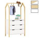 IDIMEX Commode AMIRA type Montessori, avec 3 tiroirs, en pin massif. Coloris disponibles : Marron, Bicolore, Blanc