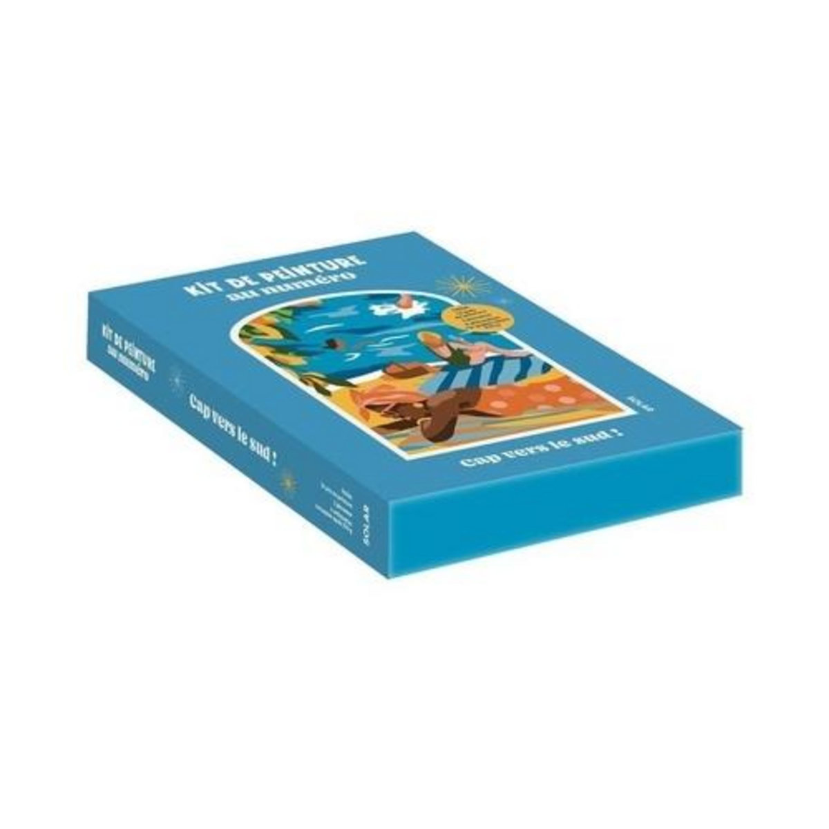 KIT DE PEINTURE AU NUMERO CAP VERS LE SUD ! COFFRET AVEC 16 POTS D EPEINTURE, 2 PINCEAUX, 4 AFFICHETTES, Drogo Caroline