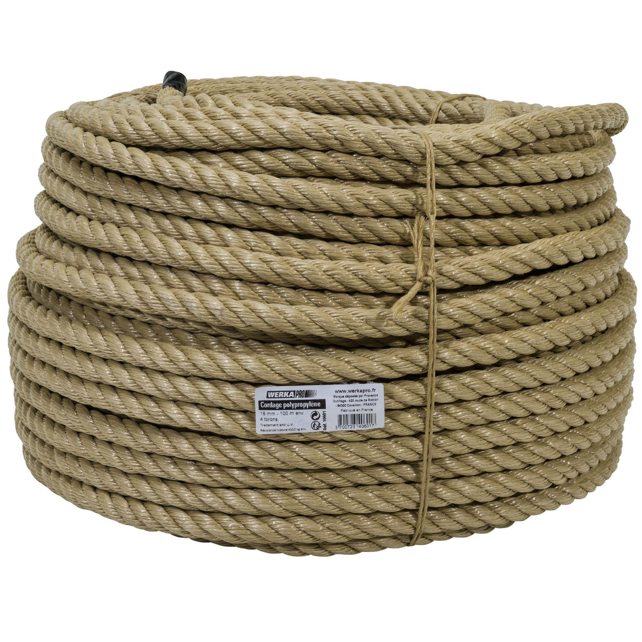 Voir la diapositive 3 : WERKAPRO Corde polypropylène werka pro  ø18mm x 100m