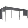 Voir la diapositive 3 : ID MARKET Pergola coulissante 2 pans 3x6 M belvédère de jardin toile gris anthracite