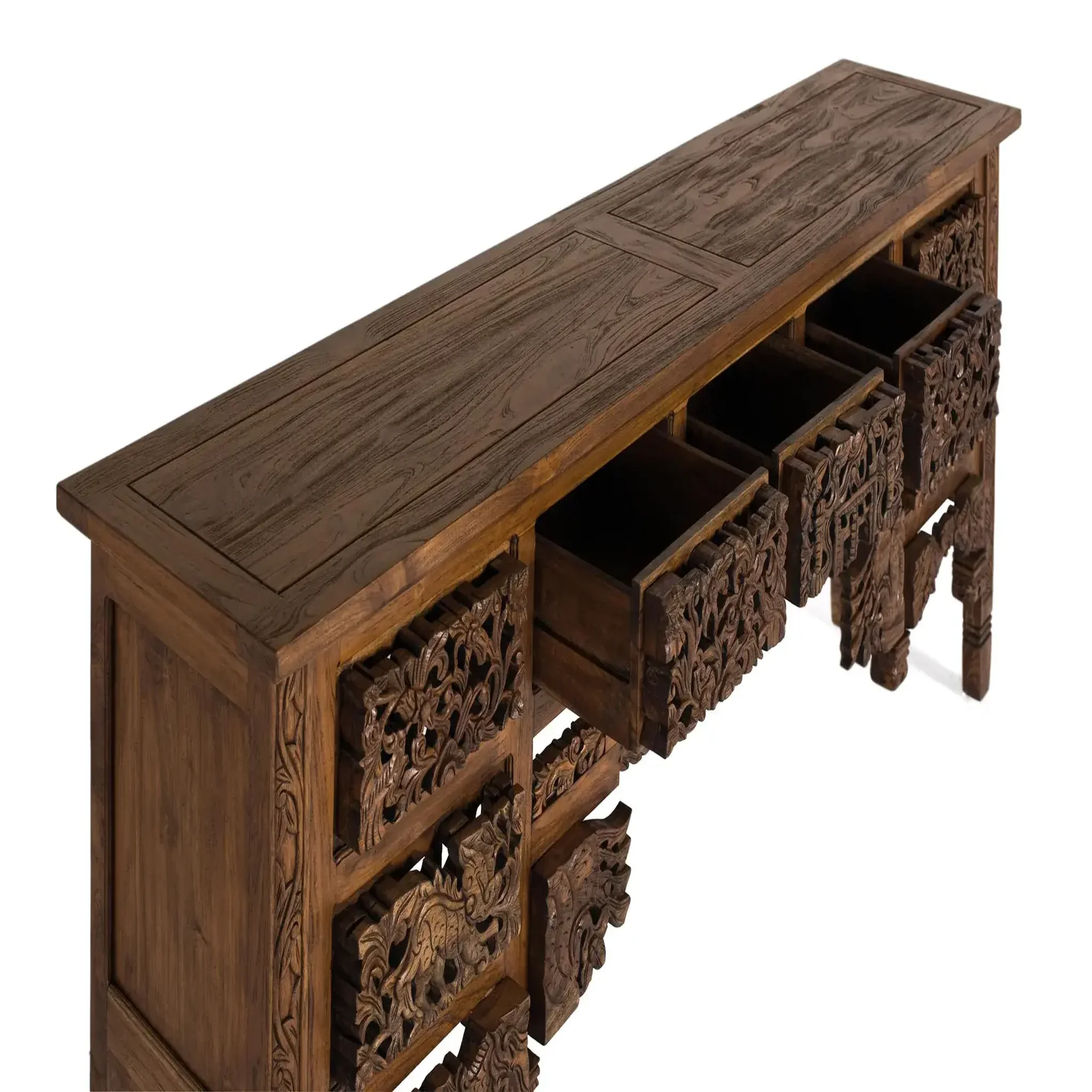 Voir la diapositive 3 : GINER Y COLOMER SL Console en bois de teck 220 cm style ethnique colonial