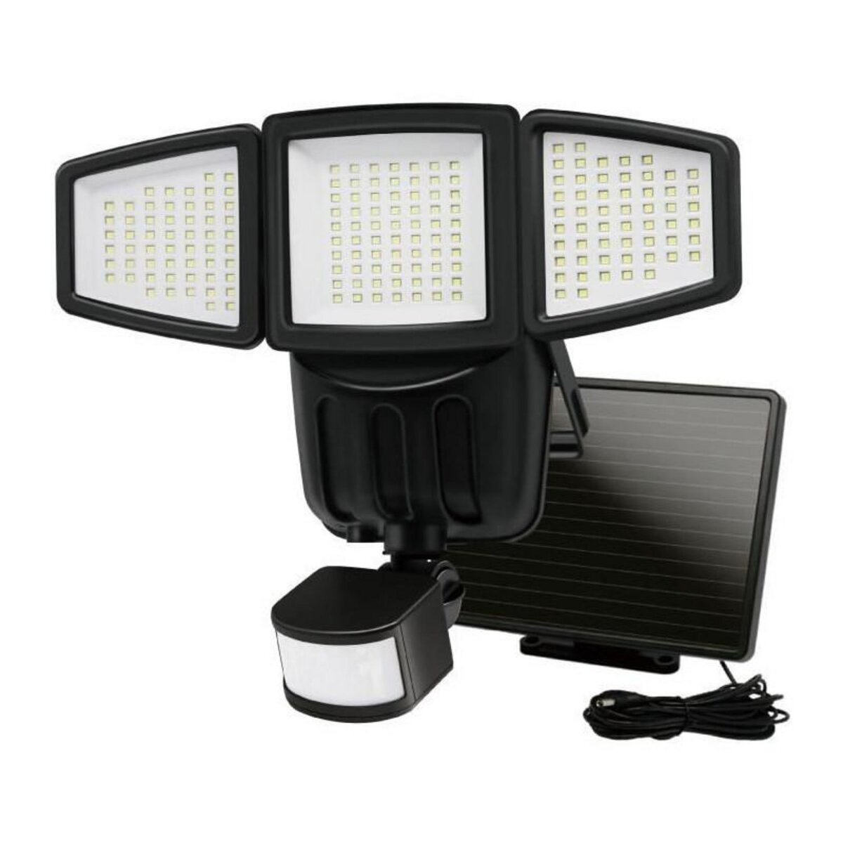 Galix Projecteur Solaire 3 Tetes GALIX G4442 - 1500 Lumens - 182 LED SMD - Mode AUTO ou Marche Forcée