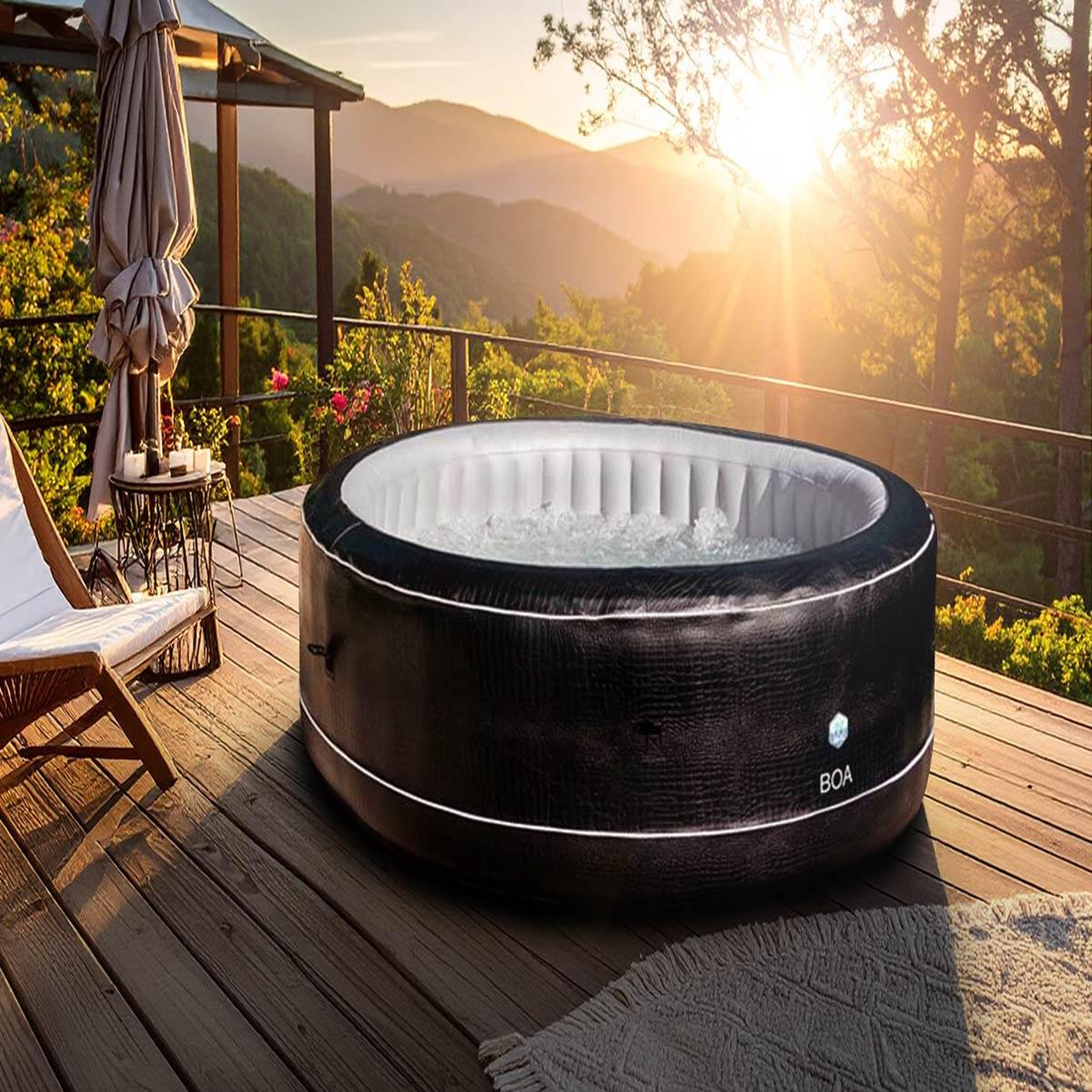 Voir la diapositive 3 : Netspa Spa gonflable Boa rond Bulles 5-6 places - Netspa