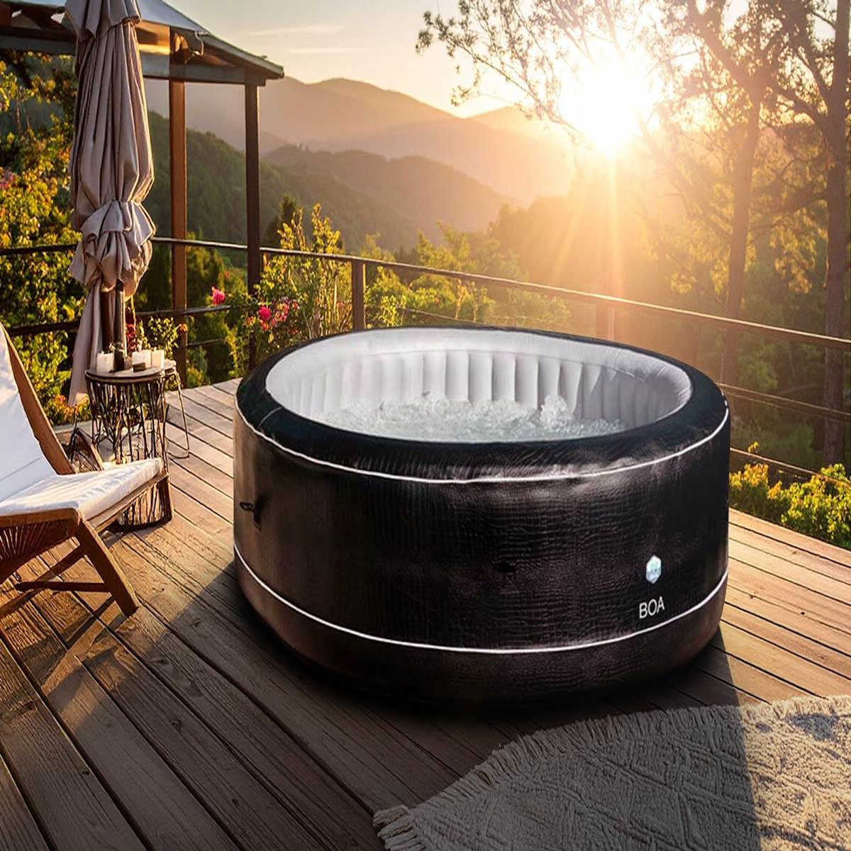 Netspa Spa gonflable Boa rond Bulles 5-6 places - Netspa