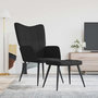 Voir la diapositive 1 : VIDAXL Chaise de relaxation avec tabouret Noir Tissu