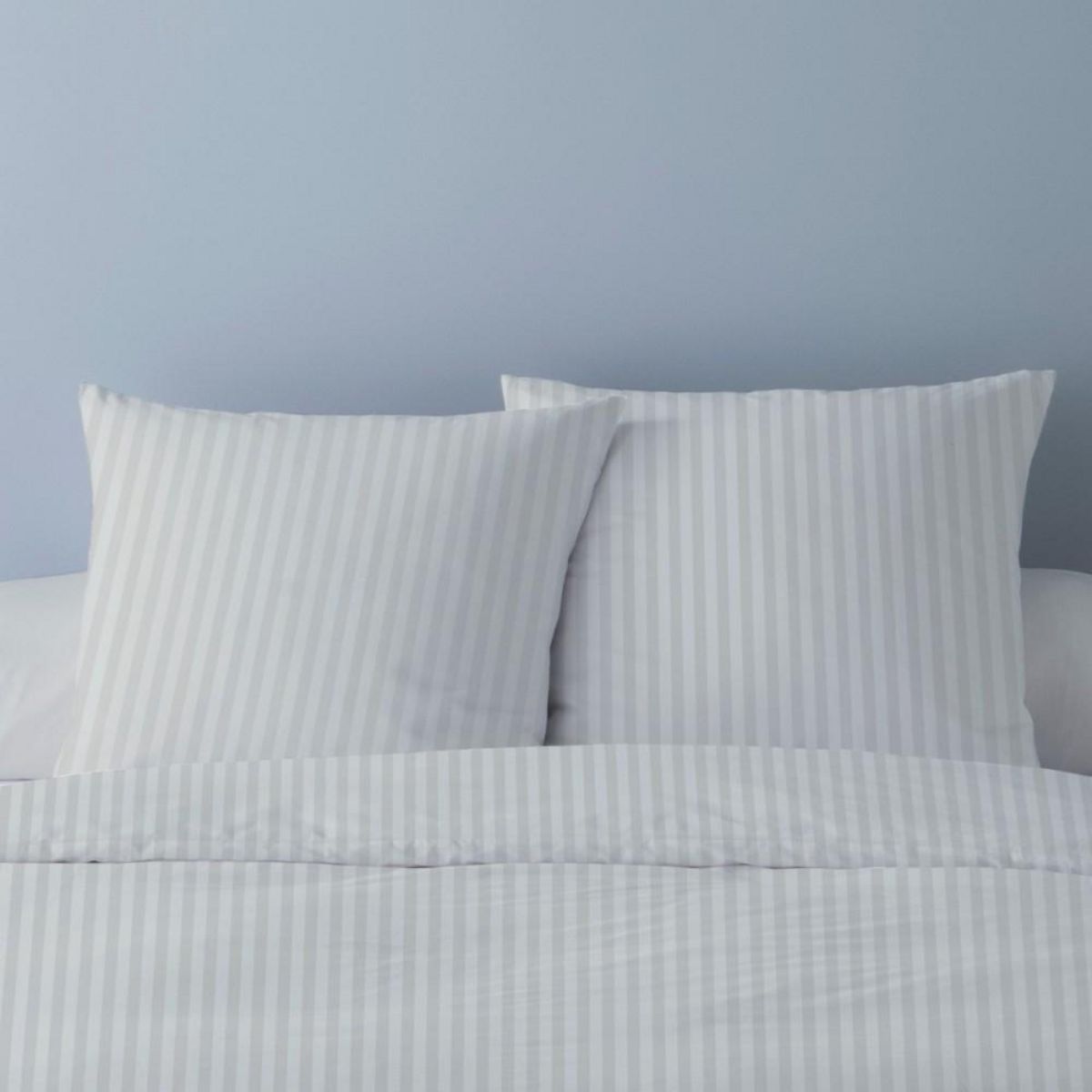 Dourev Housse de couette 240x220 STRIPES BLANC + 2 taies coton 78 fils