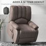 Voir la diapositive 6 : HOMCOM Fauteuil de relaxation électrique - fauteuil releveur inclinable - repose-pied ajustable - microfibre polyester gris
