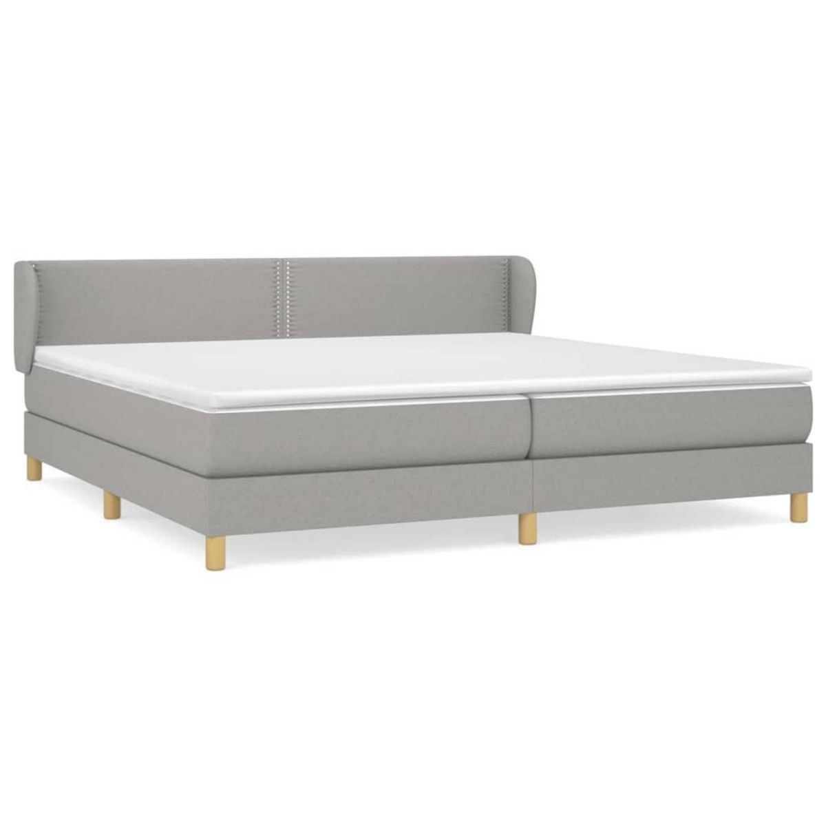 VIDAXL Sommier a lattes de lit avec matelas Gris clair 200x200cm Tissu