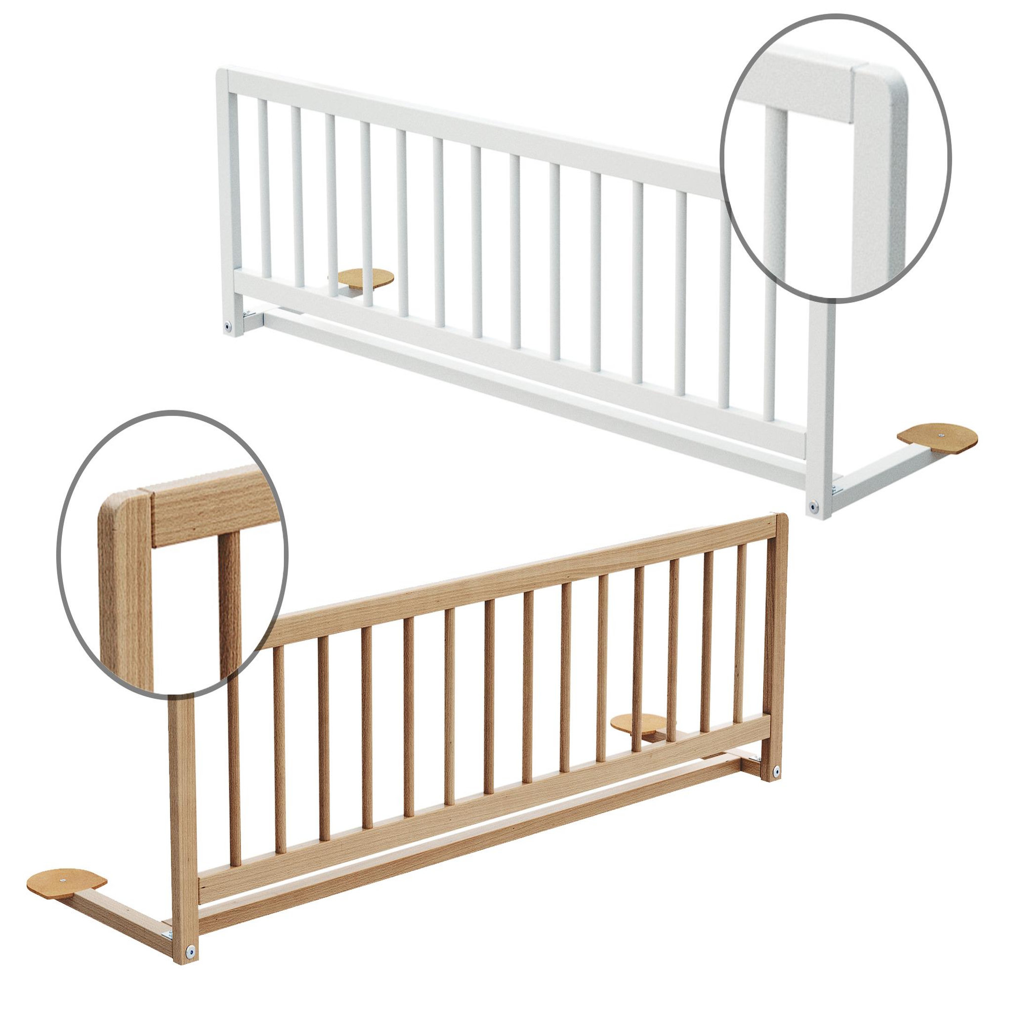 Voir la diapositive 3 : WEBABY Barrière de lit enfant en bois SIDO 117 cm