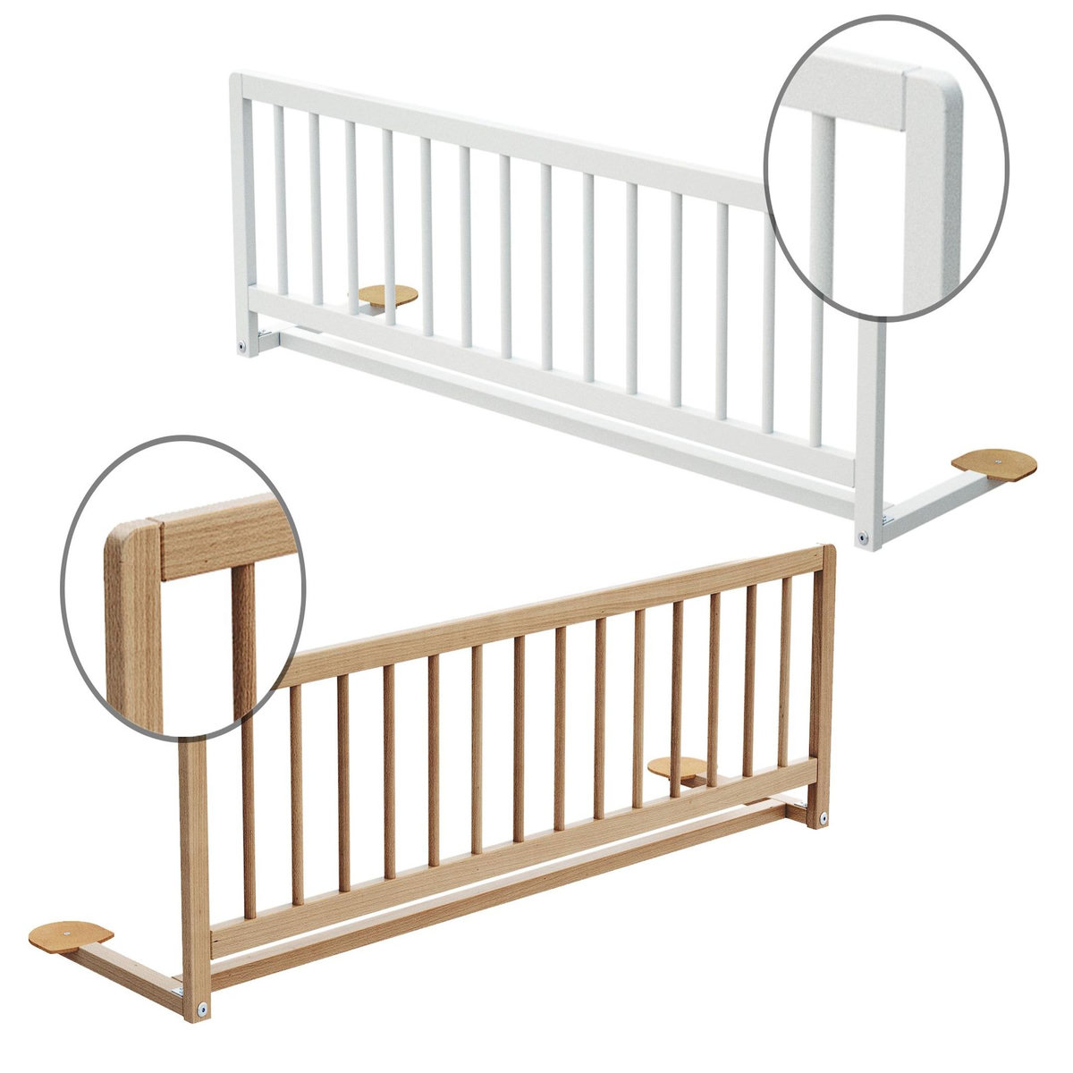 WEBABY Barrière de lit enfant en bois SIDO 117 cm