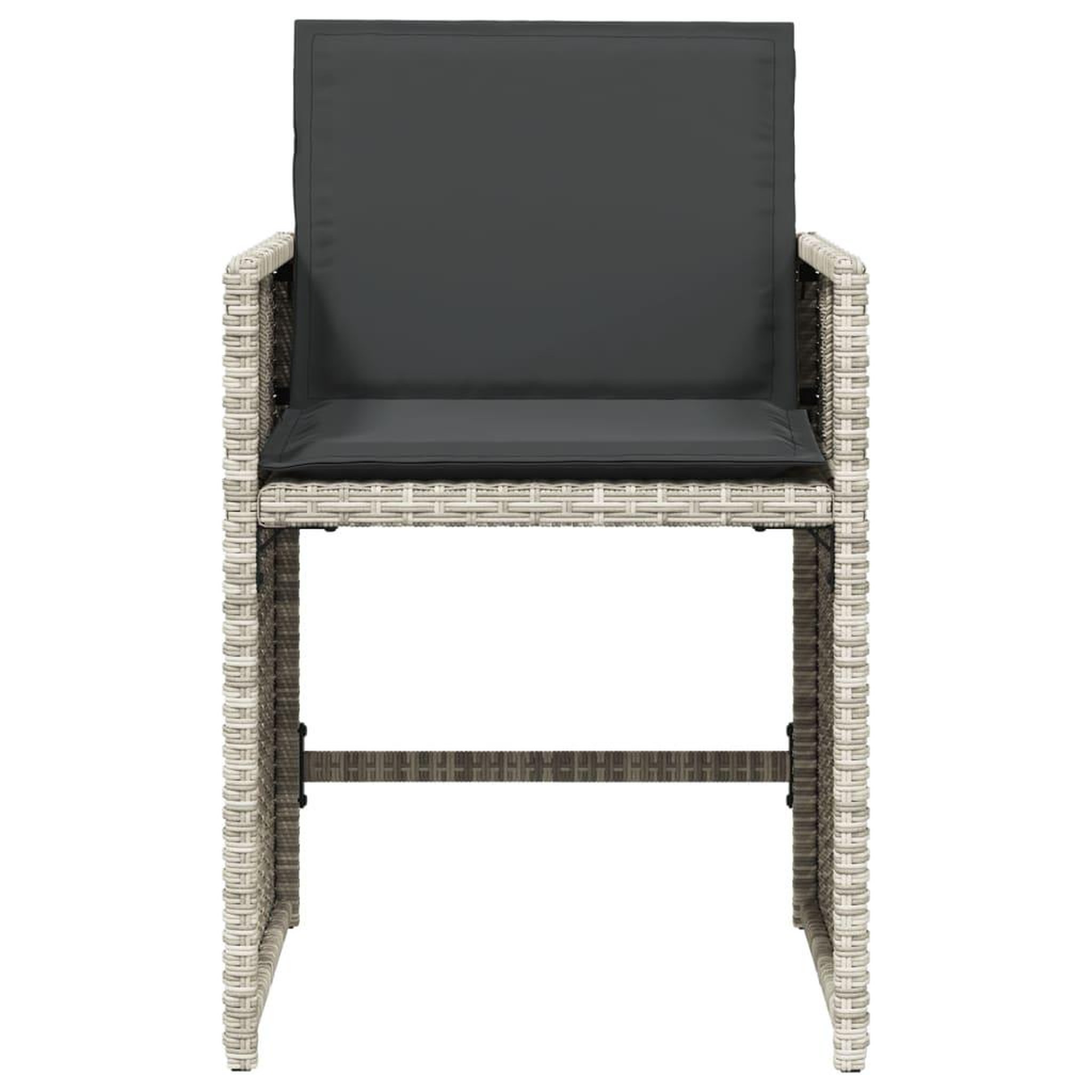 Voir la diapositive 5 : VIDAXL Chaises de jardin avec coussins lot de 4 gris clair poly rotin