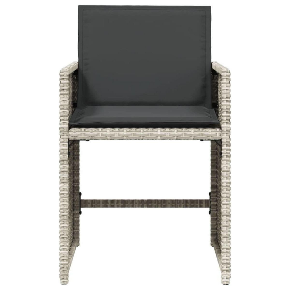 VIDAXL Chaises de jardin avec coussins lot de 4 gris clair poly rotin