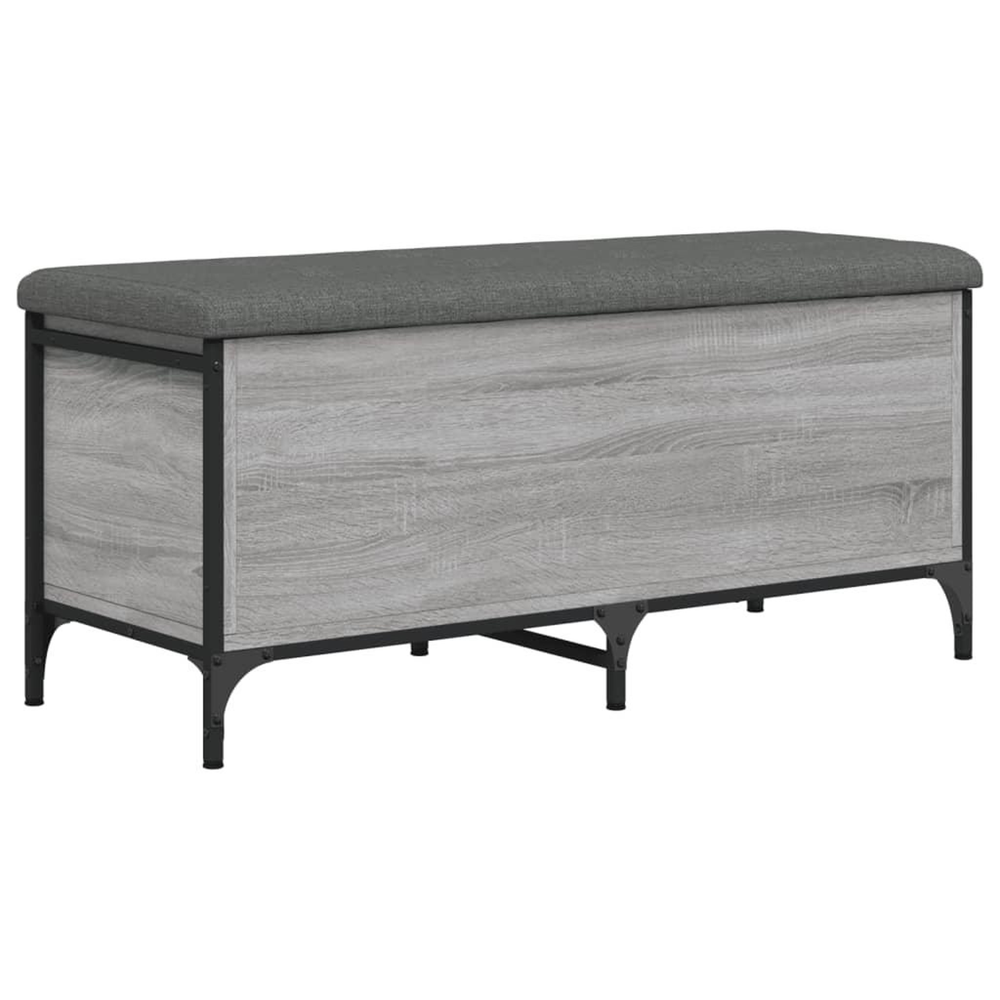 Voir la diapositive 2 : VIDAXL Banc de rangement sonoma gris 102x42x45 cm bois d'ingenierie