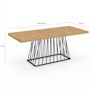 Voir la diapositive 5 : ID MARKET Table à manger extensible rectangle YUNA 6-10 personnes plateau bois et pied filaire en métal noir 160 - 200 cm