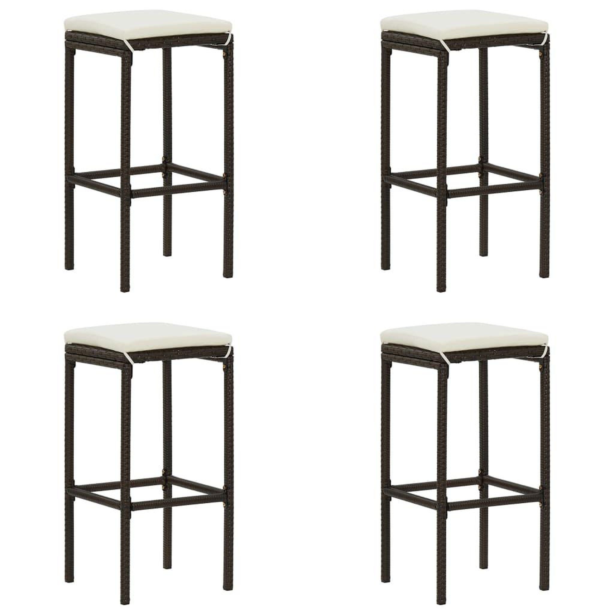 Voir la diapositive 3 : VIDAXL Meuble de bar de jardin 5 pcs et coussins Resine tressee Marron