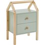 Voir la diapositive 1 : Table de chevet enfant  2 tiroirs L46cm CLEM