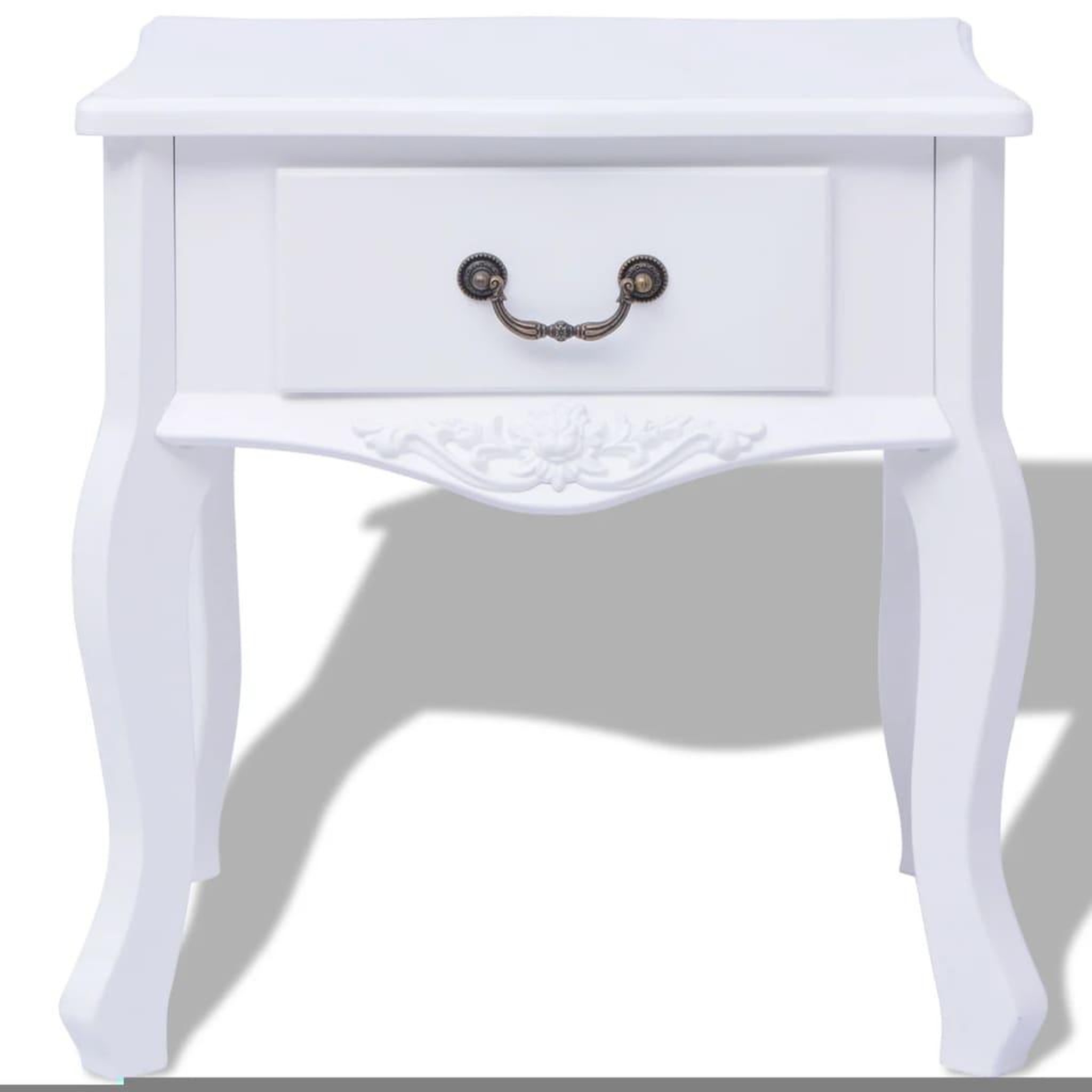 Voir la diapositive 3 : VIDAXL Table de chevet 2 pcs MDF Blanc