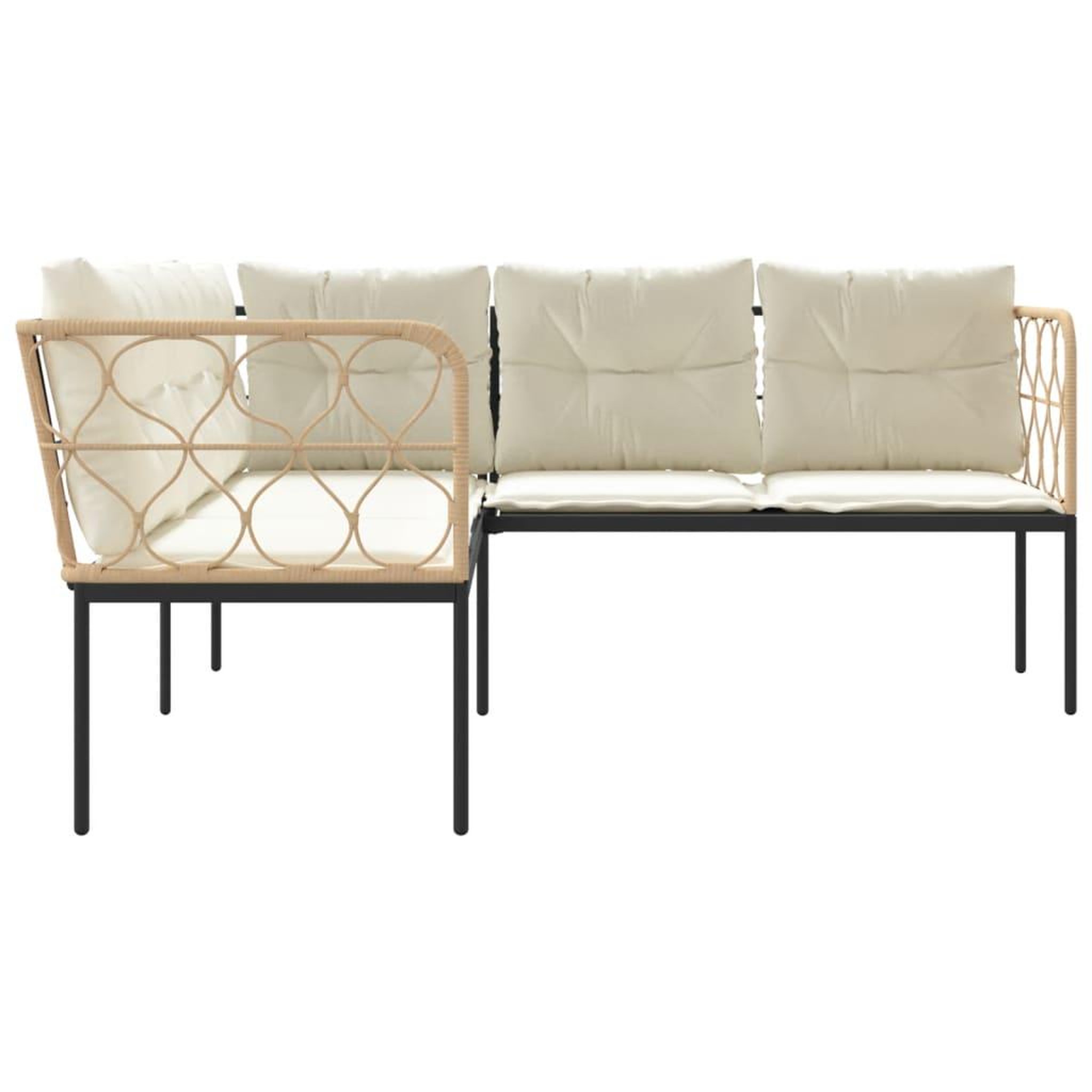 Voir la diapositive 5 : VIDAXL Canape de jardin avec coussins forme de L noir acier textilene