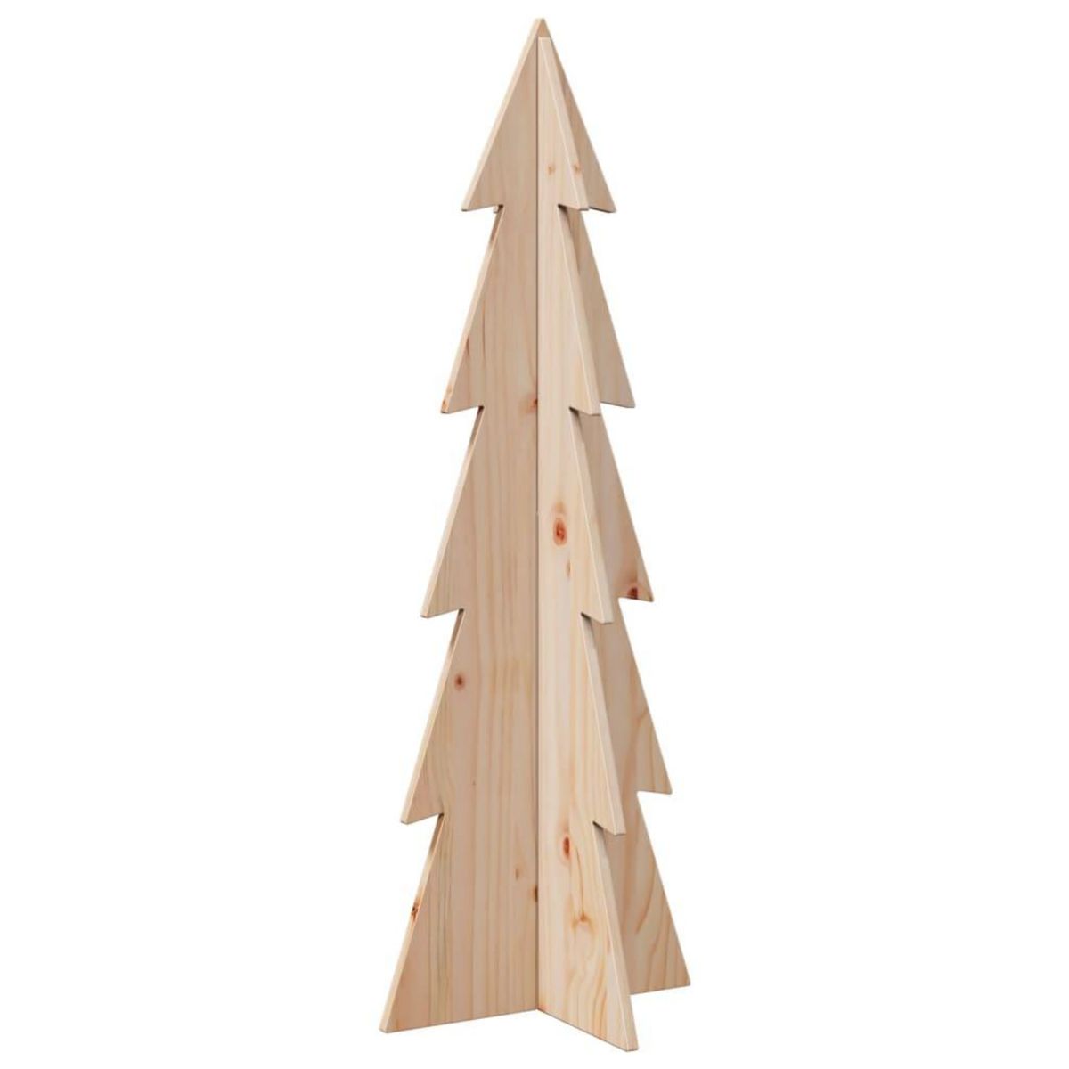 VIDAXL Arbre de Noël en bois pour decoration 112 cm bois massif de pin