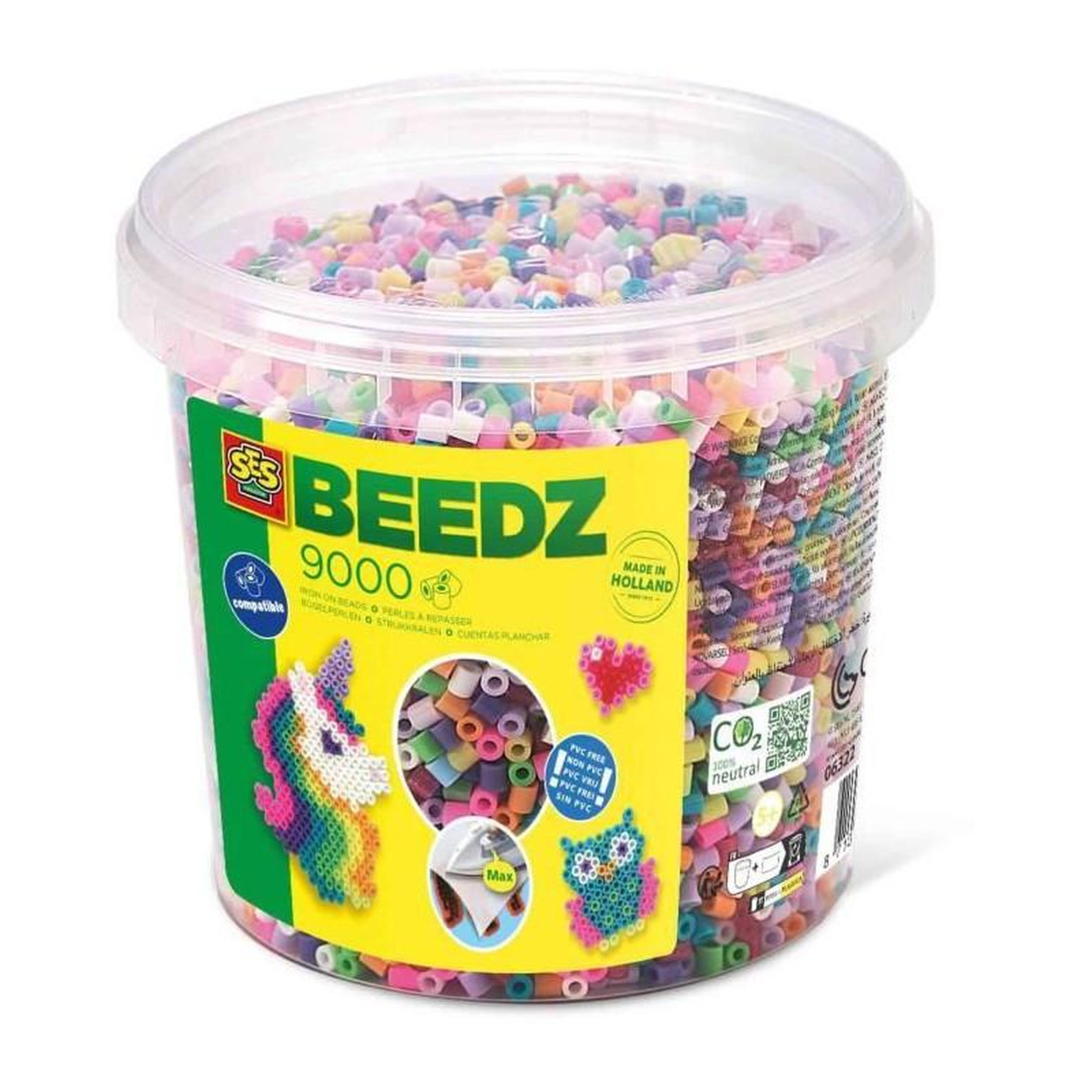 SES CREATIVE Mélange de perles a repasser - Boîtes 9000 trendy - SES CREATIVE - 9000 perles aux couleurs vives.