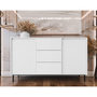 Voir la diapositive 5 : BEST MOBILIER Girona - buffet bas - blanc - 3 tiroirs et 2 portes - 153 cm